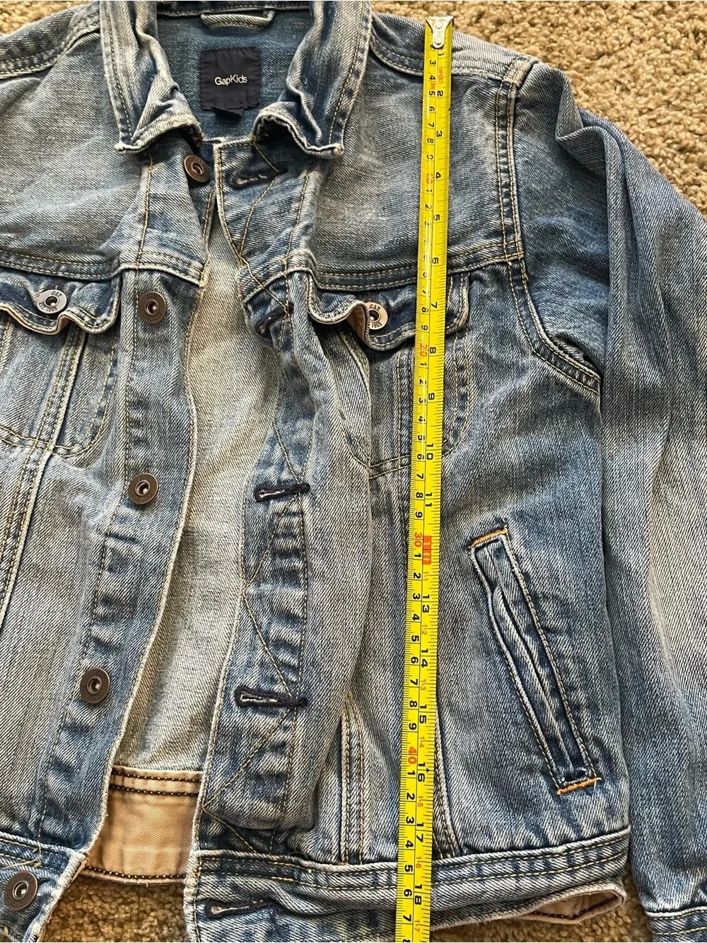 GAP kids large Washed Blue Denim Jean Jacket classic basic western